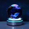 Luz Nocturna de Bola de Cristal Cielo Estrellado 3D Transfronteriza con Base Táctil Luminosa, Adorno de Escritorio Creativo, Luz Ambiental, Regalo de Cumpleaños