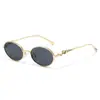 Gafas de sol retro metálicas ovaladas para mujer, gafas de sol de moda, gafas de estilo simple nuevo europeo y americano, celebridad de internet transfronteriza