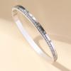 Pulsera Pulsera de Acero Titanio para Mujer Números Romanos Apilada Simple Personalizada Acero Inoxidable Una Fila Diamante Moda Incrustada Pulsera Retro
