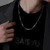 Collar de Acero de Titanio para Hombre, Cadena Cuadrada de Hueso de Serpiente que No se Desvanece, Accesorio de Estilo Minimalista para Mujer, Collar de Joyería Ins Versátil de Moda para Hombre