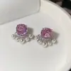 Brincos de pétalas em pintura a óleo degradê estilo férias na praia, frescos e doces, luxo leve, nicho, brincos de alta qualidade