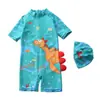 Traje de baño para niños, Traje de baño de una pieza con capucha de dibujos animados para niño, Grande, Mediano y Pequeño Traje de baño de playa para niños pequeños, Venta de liquidación