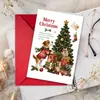 Cartão de Boas Festas de Natal com Ovelhinha Fofa e Árvore de Natal, com Envelope, Mensagem de Bênção para o Feriado, Convite, Cartão de Cumprimentos para Presente