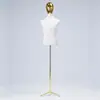 Maniquí de Cabeza Electrochapada de Medio Cuerpo para Tienda de Ropa Soporte de Exhibición Estilo Coreano Maniquí para Escaparate Maniquí de Tienda de Ropa para Hombre