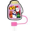 Amazon Hot Christmas Straw Cap Personalizado Soft Glue 10mm Straw Sleeve Party Straw Decorative Cap Capa de poeira