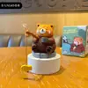 Baimao Original Estilo Antiguo Pesca Lindo Panda Figura de Resina Juguete Divertido Muñeca Decoración de Escritorio de Coche