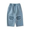 Pantalones vaqueros Wulibuyi para niña Primavera y Otoño nuevos pantalones casuales para niños oso de dibujos animados para bebé pantalones rectos