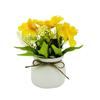 Vaso Envasado de Girassol com Punho Bonsai Casamento Decoração Guia de Caminho de Casamento Flor Artificial Decoração de Planta Envasada para Sala de Estar Doméstica Ornamentos de Plástico