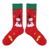 Calcetines de Algodón Navideños para Ventas Transfronterizas de Amazon, Talla Grande Unisex para Pareja, Calcetines Navideños de Tubo Alto, Calcetines Navideños Largos con Graffiti de Moda