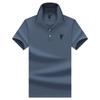 Camisa Polo Listrada de Manga Curta de Verão Masculina Tucano/Pica-pau Camisa Casual de Moda Empresarial Masculina Tendência
