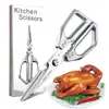 Novas e populares tesouras de cozinha SK5 para uso doméstico, feitas de aço inoxidável com titânio preto, espessadas, multifuncionais, especializadas para cortar ossos de frango e peixes
