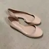Zapatos Planos para Mujer Chuyuji Estilo Retro Francés Rojo Poco Profundos Slip-On Moda Versátil Punta Redonda