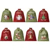 Bolsas de Arpillera con Cordón Navideñas, Bolsas de Arpillera con Cordón para Empaque de Regalos Navideños, Bolsas de Dulces para Niños, Bolsas de Regalo para Fiestas Navideñas