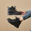 Botas de neve quentes, com sola grossa e forradas de fleece, botas curtas para mulheres, nova coleção outono/inverno 2026, botas Martin versáteis, botas de algodão e sapatos confortáveis para mães
