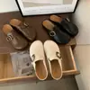 Meias-pantufas fechadas de sola grossa para mulheres, Sapatos preguiçosos slip-on retrô Primavera/Verão 2026, Sandálias femininas, Sapatos estilo Birkenstock