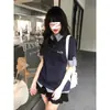 Polo Retro Americano de Manga Corta para Mujer 2026 Verano Nuevo Estilo Camiseta de Retazos a Cuadros Corte Delgado y Top Versátil