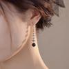 Ni Ni con personalidad aretes de perlas versátiles borla larga temperamento simple gota para la oreja diseño nicho ins