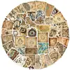 50 Piezas de Pegatinas Retro de Graffiti de Viaje con Mapa del Mundo para Decoración, Cuaderno DIY, Maleta, Notas, Pegatinas Impermeables