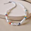 Collar de perlas de forma especial, joyería de moda europea y americana, hecho a mano, con cuentas de arroz de colores, cadena de clavícula, gargantilla de cuentas