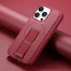 Adecuado para iPhone 17 Funda de Teléfono Móvil de Cuero Liso de Alta Calidad, Magnética Magsafe Apple 16 Correa de Muñeca de Cuerda Elástica 14 Funda