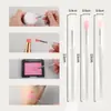 Q pincel labial de silicona suave cabeza redonda vientre de dedo pincel para viñeta de labial corrector pincel de maquillaje multifuncional portátil con cubierta para el polvo