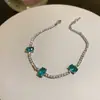 Pulsera Cuadrada con Lazo de Zirconia de Colores y Gota de Agua, Pulsera de Lujo Ligero de Moda de Gama Alta, Joyería Versátil y Elegante