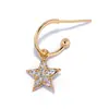 Pendientes de Nicho de Gama Alta Rakol Nuevo Estilo Europeo y Americano Rayo Estrella Luna Cobre Dorado Incrustado Circonio para Hombres y Mujeres