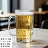 Jingyuan copo de vidro de grande capacidade para uso doméstico, transparente espesso, copo de cerveja com alça, copo de água, resistente ao calor, conjunto de xícaras de chá