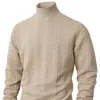 Ropa de punto europea de talla estándar para otoño e invierno, ropa de punto, diaria, color liso, moda joven para hombre, jacquard, cuello alto, lana cálida