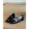 Edición Lancui~Zapatos de Salón Individuales de Cuero Suave Estilo Francés Retro para Mujer con Lazo y Hebilla, Mary Jane Estilo Coreano Versátiles Zapatos de Ballet