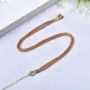 Corda trançada Corda para pingente de joia de jade Cordão feito à mão Corda para colar de homem e mulher Corda para pingente de fio de ouro de cera de abelha