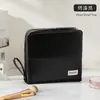 Bolsa de Maquillaje Vertical de Gran Capacidad para Mujer, Se Puede Colgar en una Maleta, con Espejo, Patrón Cruzado de PU, Bolsa de Almacenamiento Impermeable para Mujer