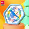 Reloj de aprendizaje Deli 74368 horas, simulación de aprendizaje para estudiantes y niños, reloj cognitivo, papelería para educación temprana.