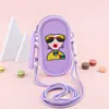 Bolsa de Teléfono de Silicona Transfronteriza En Stock Portátil Cruzada para Gafas de Sol Almacenamiento Monedero de un Solo Hombro Fijo Dopamina