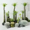 Árvore Africana Artificial Overlord em Vaso Plantas Tropicais Desérticas Verdes Plantas Falsas Ornamentos Decorativos Macios para Vitrine