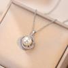 Collar para Mujer, Estilo Japonés y Coreano, Circonita en Forma de Flor, Incrustado de Perlas, Diseño de Nicho, Moderno, Sencillo, Elegante Cadena para Clavícula