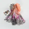 Lenço de Seda Crocodilo Versátil para Primavera e Outono Feminino Lenço Decorativo Fino de Uso Duplo para Outono e Inverno Moda Longo Grande de Gaze