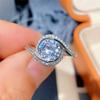 Cao Shi Taobao Kuaishou transmisión en vivo popular anillo de boda chapado en platino de cobre anillo de boda femenino trenzado grupo de pared incrustado anillo de diamante de circonita