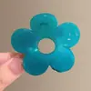 Flor azul~ Pinza floral versátil para el cabello para mujer, pinza de tiburón de alta gama para peinados semi-recogidos y recogidos en la nuca