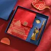 Conjunto de Cadernos A5 Tendência Nacional com Fivela Estilo Chinês, Caixa de Presente para Caderno de Negócios, Caderno de Alto Valor com Logo Personalizado
