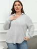 Blusas para Mujer Transfronterizas Europeas y Americanas Tallas Grandes Camisa de Punto con Cuello Polo Rayas en las Axilas Camisa Básica Camiseta Casual F929