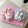 Pelúcia Fofa de Coelho Miffy Scrunchie Listrado Doce para Coque de Menina Elástico para Rabo de Cavalo Alto e Baixo