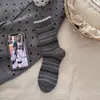 Calcetines largos estilo ballet para mujer, estilo japonés vintage con lazo, modelo de primavera y otoño, absorbentes de sudor y transpirables, calcetines apilados sin costuras