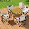 Juego de Mesa y Sillas Plegables para Exteriores, Mesa de Picnic Portátil, Silla Plegable Tipo Huevo Lunar para Camping, Silla Plegable Reclinable Portátil, Juego de Mesa Plegable