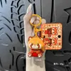 Chaveiro Panda Vermelho da Apple Fofo Boneco Desenho Animado Pingente Decoração de Mochila Pequeno Presente de Casal Brinquedo da Moda Pequeno Ornamento