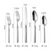 Acero Inoxidable 304 Forjado con Línea en Relieve para Mango Cubiertos de Mesa Occidentales de Alta Gama Espesos Cuchillo, Tenedor, Cuchara de Postre para Restaurante