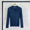 Camisa Plisada Primavera 2026 para Mujer, Camisa de Estilo Básico de Diseñador, Versátil Top Chaqueta Versión Coreana Simple