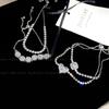 Pulsera de Plata Amor Cristal Zircón para Mujer de Alta Gama Lujo Ligero Más Fácil de Combinar Temperamento Nicho Exquisito Diamante Completo Joyería para Novia