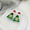 Aguja de Plata Nuevo Dibujo Animado Divertidos Aretes de Navidad Regalo Aretes Papá Noel Árbol Muñeco de Nieve Joyería para la Oreja a Juego de Colores