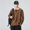 Ropa de Hombre Fengshe / Nueva Camisa Polo de Media Cremallera para Hombre Primavera y Otoño 2026, Top de Manga Larga con Cuello Campana para Hombre, Sudadera Gruesa para Hombre